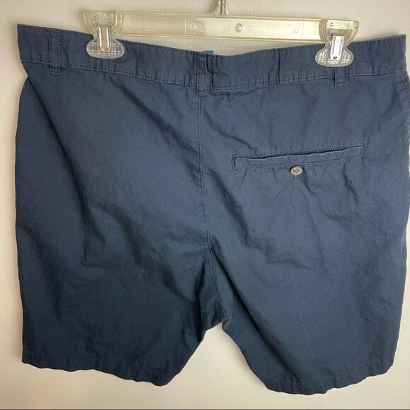 H&M Solid Navy Blue Flat Front Bermuda Shorts 100% Cotton with pockets waist 34 - Picture 7 of 9